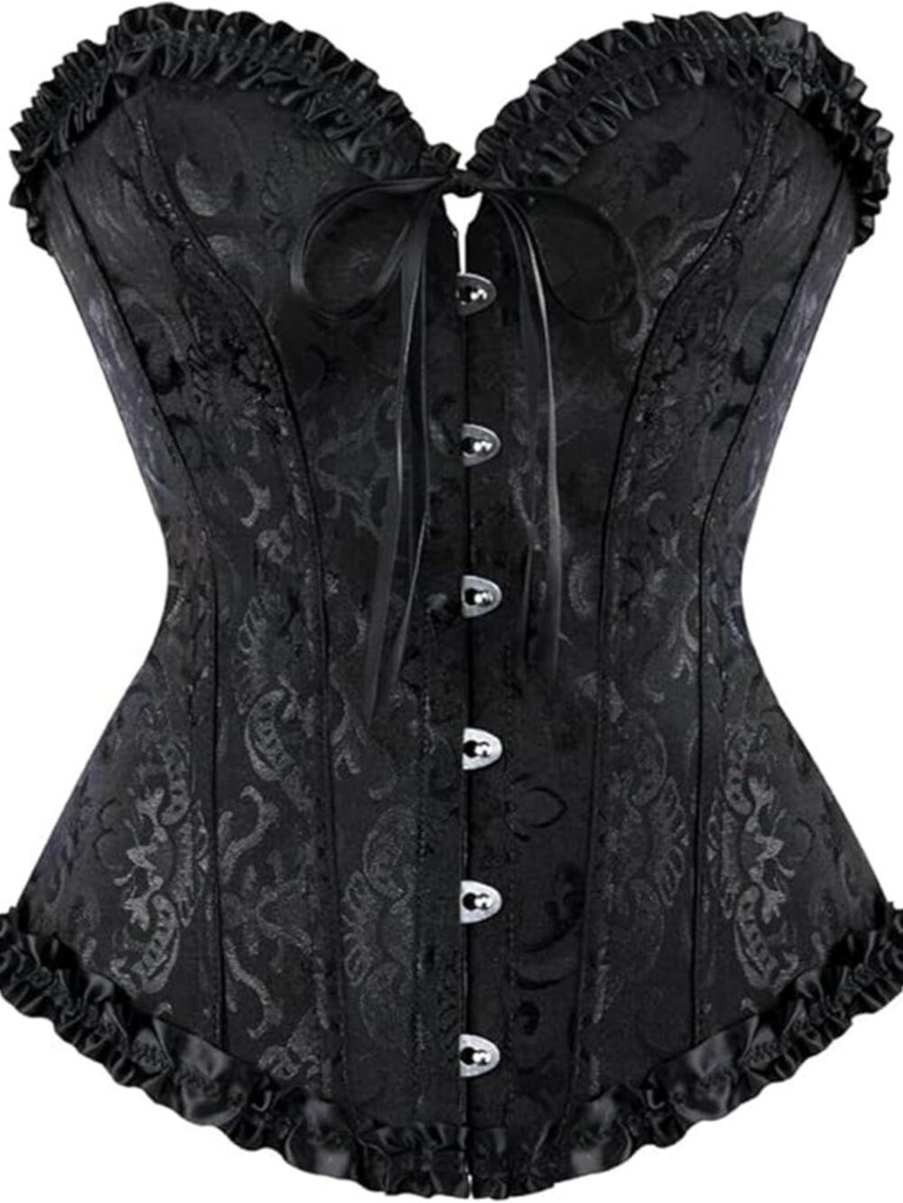 Women Plus Size Christmas Santa Claus Corset Tops Boned Overbust Bustier Shapewe